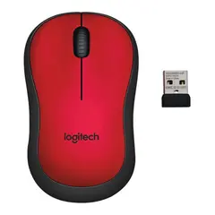 Мышь беспроводная LOGITECH M220, 2 кнопки+1 колесо-кнопка, оптическая, красно-чёрная, 910-004880, фото 1
