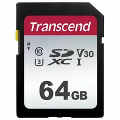 Карта памяти SDXC 64GB TRANSCEND UHS-I U3, V30, 95 Мб/сек (class 10), TS64GSDC300S, фото 1