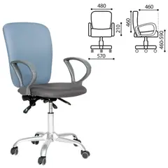 Кресло &quot;Эрго-элегант&quot;, СН-9801, с подлокотниками, комбинированное (серое/синее), 1102198, фото 1
