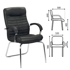 Кресло для приемных и переговорных &quot;Orion CFA/LB steel chrome&quot;, кожа, черное, фото 1