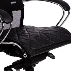 Накладка на сиденье для кресла &quot;SAMURAI&quot;, кожа, черная, фото 1