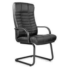 Кресло для приемных и переговорных &quot;Атлант&quot;, кожа, черное, фото 1