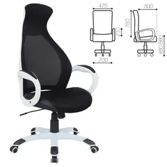Кресло офисное BRABIX PREMIUM &quot;Genesis EX-517&quot;, пластик белый, ткань/экокожа/сетка черная, 531573, фото 1