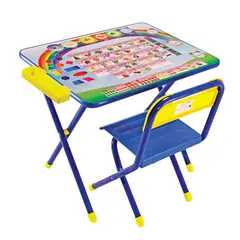 Стол детский + стул ДЭМИ, рост 2, складной, с пеналом, синий каркас, &quot;Алфавит&quot;, фото 1