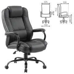 Кресло офисное BRABIX PREMIUM &quot;Heavy Duty HD-002&quot;, усиленное, НАГРУЗКА до 200 кг, экокожа, 531829, фото 1