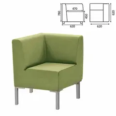 Кресло мягкое угловое &quot;Хост&quot; М-43, 620х620х780 мм, без подлокотников, экокожа, светло-зеленое, фото 1
