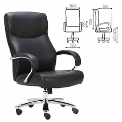 Кресло офисное BRABIX PREMIUM &quot;Total HD-006&quot;, НАГРУЗКА до 180 кг, экокожа, хром, черное, 531933, фото 1