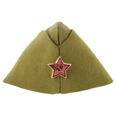Пилотка Военная однослойная, металлическая красная звезда, размер универсальный, 51-56, ПЛ-02, фото 1