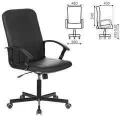 Кресло офисное BRABIX &quot;Simple EX-521&quot;, компактная упаковка, экокожа, черное, 532103, фото 1