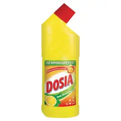 Чистящее средство 750 мл, DOSIA (Дося) &quot;Лимон&quot;, для сантехники, дезинфицирующий и отбеливающий эффект, гель, фото 1