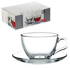 Набор чайный &quot;Basic&quot; на 6 персон (6 кружек 215 мл, 6 блюдец), стекло, PASABAHCE, 97948, фото 1