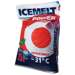 Реагент антигололедный 25 кг, ICEMELT Power, до -31С, хлорис кальций + ингибитор коррозии, мешок, фото 1