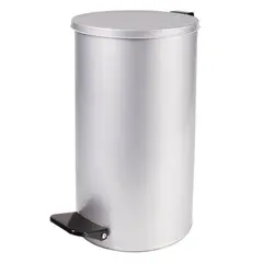 Ведро-контейнер для мусора с педалью УСИЛЕННОЕ, 20 л, кольцо под мешок, серое, оцинкованная сталь, фото 1