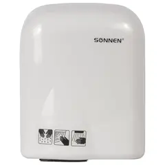 Сушилка для рук SONNEN HD-165, 1650 Вт, пластиковый корпус, белая, 604191, фото 1