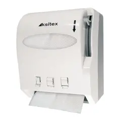 Диспенсер для полотенец в рулонах KSITEX (Н1), бесконтактный, с ручным обрезанием бумаги, белый, AC1-13W, фото 1