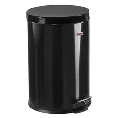 Ведро-контейнер для мусора (урна) с педалью ЛАЙМА &quot;Classic&quot;, 20 л, черное, глянцевое, металл, со съемным внутренним ведром, 604945, фото 1
