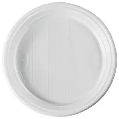 Одноразовые тарелки плоские, КОМПЛЕКТ 100 шт., d = 205 мм, ЭКОНОМ, белые, полистирол (ПС), СТИРОЛПЛАСТ, фото 1