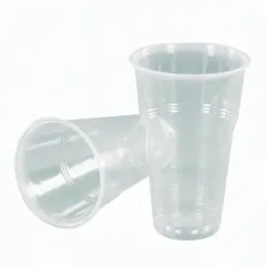 Одноразовые стаканы 500 мл, КОМПЛЕКТ 50 шт., пластиковые, прозрачные, ПП, холодное/горячее, СТИРОЛПЛАСТ, фото 1