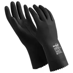 Перчатки латексные MANIPULA &quot;КЩС-2&quot;, ультратонкие, размер 8-8,5 (M), черные, L-U-032, фото 1