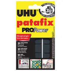 Подушечки клеящие UHU Patafix ProPower, 21 шт., сверхпрочные (до 3 кг), многоразовые, черные, 40790, фото 1