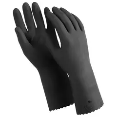 Перчатки латексные MANIPULA &quot;КЩС-1&quot;, двухслойные, размер 8 (M), черные, L-U-03, фото 1