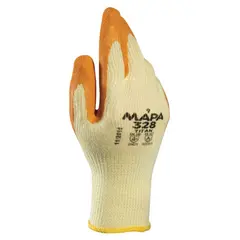 Перчатки текстильные MAPA Enduro/Titan 328, покрытие из натурального латекса (облив), размер 9 (L), оранжевые/желтые, фото 1