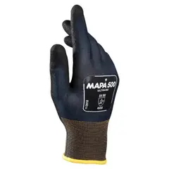 Перчатки текстильные MAPA Ultrane 500, нитриловое покрытие (облив), маслостойкие, размер 10 (XL), черные, фото 1