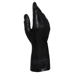 Перчатки латексно-неопреновые MAPA Technic/UltraNeo 401, хлопчатобумажное напыление, размер 7 (S), черные, фото 1