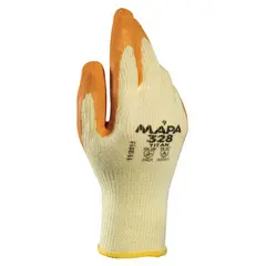 Перчатки текстильные MAPA Enduro/Titan 328, покрытие из натурального латекса (облив), размер 10 (XL), оранжевые/желтые, фото 1