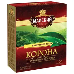 Чай МАЙСКИЙ &quot;Корона Российской Империи&quot;, черный, 100 пакетиков по 2 г, 113159, фото 1