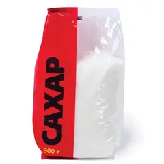 Сахар-песок 0,9 кг, полиэтиленовая упаковка, фото 1