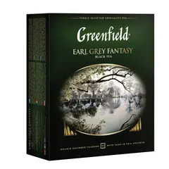 Чай GREENFIELD (Гринфилд) &quot;Earl Grey Fantasy&quot;, черный с бергамотом, 100 пакетиков в конвертах по 2 г, 0584-09, фото 1