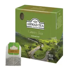 Чай AHMAD (Ахмад) &quot;Green Tea&quot;, зеленый, 100 пакетиков по 2 г, 478-012, фото 1