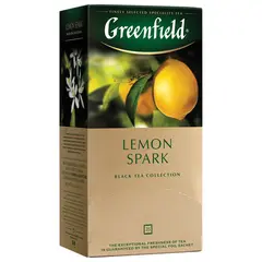 Чай GREENFIELD (Гринфилд) &quot;Lemon Spark&quot;, черный, со вкусом лимона, 25 пакетиков в конвертах по 2 г, 0711, фото 1