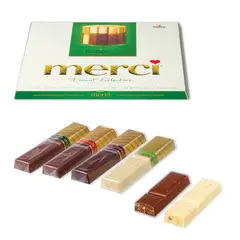 Конфеты шоколадные MERCI (Мерси), ассорти из шоколада с миндалем, 250 г, картонная коробка, 014457-20, фото 1