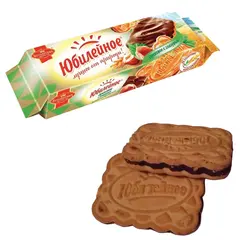 Печенье ЮБИЛЕЙНОЕ ореховое с темной глазурью, 116 г, 60494, фото 1