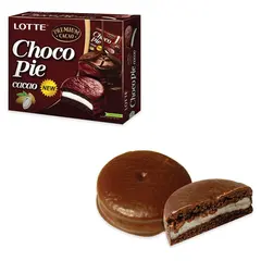 Печенье LOTTE &quot;Choco Pie Cacao&quot; (&quot;Чоко Пай Какао&quot;), глазированное, картонная упаковка, 336 г, 12 шт. х 28 г, фото 1