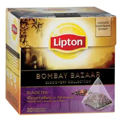 Чай LIPTON (Липтон) &quot;Bombay Bazaar&quot;, фруктовый, 20 пирамидок по 2 г, 65414971, фото 1