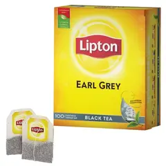 Чай LIPTON (Липтон) &quot;Earl Grey&quot;, черный, 100 пакетиков с ярлычками по 2 г, 67106269, фото 1