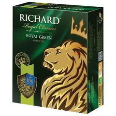 Чай RICHARD (Ричард) &quot;Royal Green&quot;, зеленый, 100 пакетиков по 2 г, 610150, фото 1