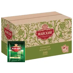 Чай МАЙСКИЙ зеленый, 200 пакетиков в конвертах по 2 г, 110404, фото 1