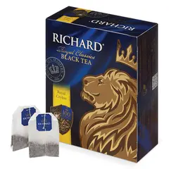 Чай RICHARD (Ричард) &quot;Royal Ceylon&quot; (&quot;Роял Цейлон&quot;), черный, 100 пакетиков по 2 г, 610601, фото 1