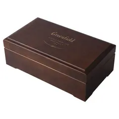 Чай GREENFIELD (Гринфилд), набор 96 пакетиков (8 вкусов по 12 пакетиков) в деревянной шкатулке, 177,6 г, 0463-10, фото 1