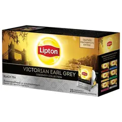 Чай LIPTON (Липтон) Discovery &quot;Victorian Earl Grey&quot;, черный с бергамотом, 25 пакетиков по 2 г, 21187766, фото 1