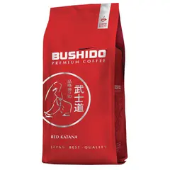 Кофе в зернах BUSHIDO &quot;Red Katana&quot;, натуральный, 1000 г, 100% арабика, вакуумная упаковка, BU10004007, фото 1