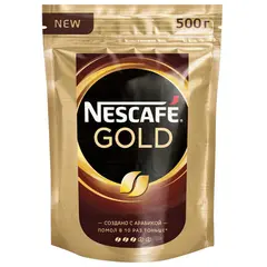 Кофе молотый в растворимом NESCAFE (Нескафе) &quot;Gold&quot;, сублимированный, 500 г, мягкая упаковка, 12327046, фото 1