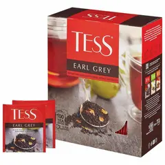 Чай TESS (Тесс) &quot;Earl Grey&quot;, черный, с цедрой лимона, 100 пакетиков в конвертах по 1,8г, ш/к 12518, 1251-09, фото 1