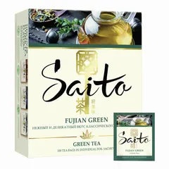 Чай SAITO &quot;Fujian Green &quot;, зеленый, 100 пакетиков в конвертах по 1,8г, ш/к 07828, 67846021, фото 1