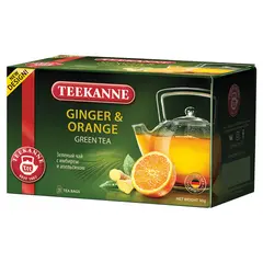 Чай TEEKANNE (Тиканне) &quot;Ginger&amp;Orange&quot;, зеленый, имбирь/апельсин, 20 пакетиков, 0306_3030, фото 1
