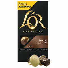 Кофе в алюминиевых капсулах L&#039;OR Espresso Forza для кофемашин Nespresso, 10шт*52г, ш/к 57934, 4028605, фото 1